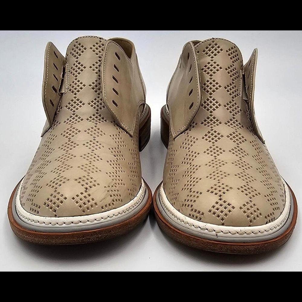 Fratelli Rossetti Vintage-Style Ivory Perforated slip on leather shoes size 37